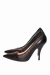 Giorgio Armani pointed‑toe pumps com mesh e couro preto - loja online
