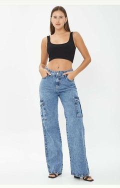 Jeans cargo wide leg