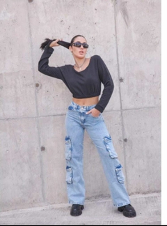 Jeans cargo wide leg