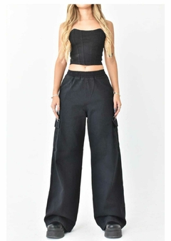 Jogger Cargo wide leg frunce