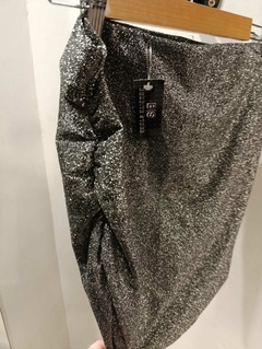 Pollera lurex con frunce