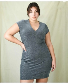 Vestido lurex escote v