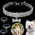 Colar de cachorro strass joia chihuahua cristal joia ajustável - loja online