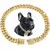 Cão corrente de diamante colar cubano andando colar de corrente de metal na internet