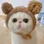 Chapéu de pelúcia para pet cosplay traje confortável, macio, curto, quente na internet