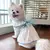 Vestido refrescante para cachorro, arco fino, impressão de coração - comprar online
