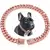 Cão corrente de diamante colar cubano andando colar de corrente de metal - comprar online