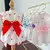 Vestido refrescante para cachorro, arco fino, impressão de coração - loja online