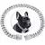 Cão corrente de diamante colar cubano andando colar de corrente de metal - loja online