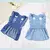 Roupas jeans bordadas letras finas para cães pequenos, vestido de cachorro