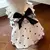 Vestido refrescante para cachorro, arco fino, impressão de coração - comprar online