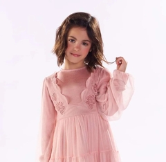 Vestido Luxo com Tule Manga Longa Kiki Xodó - comprar online