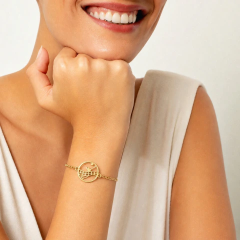 PULSEIRA PINGENTE OURO 18K ATAQUE VÔLEI EXCLUSIVA VOLLEY10