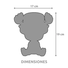 Dimensiones de la figura coleccionable tejida de Tony Tony Chopper de One Piece, con una altura de 19 cm y un ancho de 17 cm