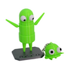 Figura articulada REPO verde claro con ojos grandes y llavero decorativo en forma de criatura.