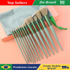 Conjunto de Pincéis para Maquiagem Kit com 13 Unidades + Bag