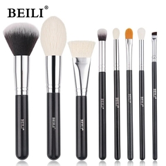 BEILI conjunto de pincéis de maquiagem preto Professional Natural cabra cabelo - banca_veiastores