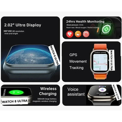 Imagem do Smartwatch de carregamento sem fio para homens e mulheres, Bluetooth Call, NFC W
