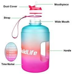 QuiFit-Garrafa de Água com Palha, Motivacional e Time Marker, Jarro para Beber, na internet