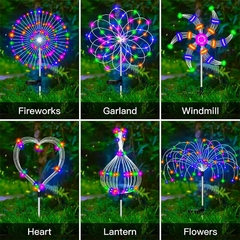 Imagem do Fogos de artifício ao ar livre Fairy Lights, lâmpada solar, impermeável, deco