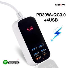 Carregador USB Múltiplo PD 30W Tipo C Carregador Rápido Carregadores de Parede - loja online
