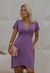 Vestido Curto com Mangas e Decote Profundo Maria