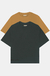 Kit 2 Camisetas Boxy Tee Amendoa/Cinza - comprar online