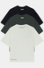 Kit 3 Camisetas Boxy Tee Preta/Cinza/Off-White - comprar online