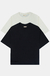 Kit 2 Camisetas Boxy Tee Preta/Off-White - comprar online