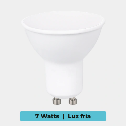 Lámpara LED dicroica 110° 7W GU10 blanco luz fría Interelec eco