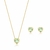 CONJUNTO SEMI JOIA CORAÇÃO VERDE