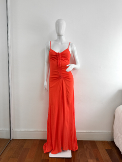 Vestido longo laranja na internet