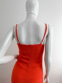 Vestido longo laranja na internet