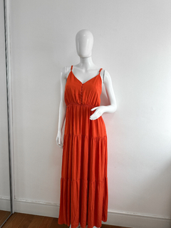 Vestido longo Laranja queimado
