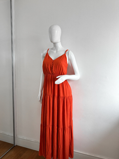 Vestido longo Laranja queimado
