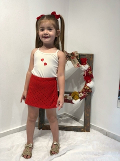 Short-saia Malha Laise Vermelho na internet