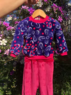 Conjunto Fleece - Azul e rosa Minnie