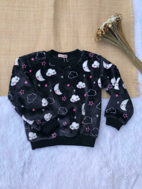 Blusão Fleece Céu preta