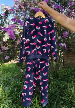 Conjunto Fleece - Coração Azul Marinho - comprar online