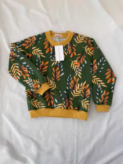 Blusa Moletinho Verde + folhas - comprar online