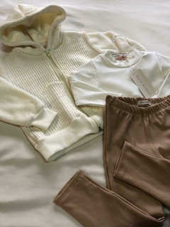 Casaco Matelassê + fleece Off White