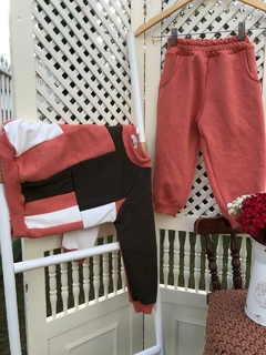 Blusa Moletom Oversized Zero Waste - Terracota e Marrom - Bella Bordô Kids