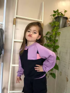 Blusa Moletom Oversized Zero Waste - Lilás - comprar online