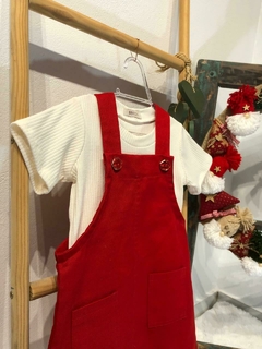 Salopete Menina Vermelha - Bella Bordô Kids