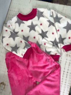 Conjunto Fleece - Estrelas rosa pink
