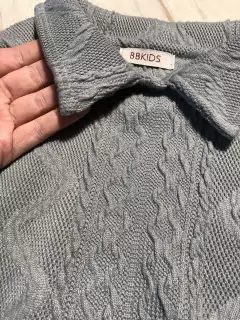 Sueter Tricot - Cinza - Bella Bordô Kids