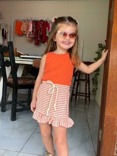 Saia Lily - Laranja - Bella Bordô Kids