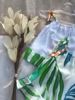 Blusa Flora Folhas - Bella Bordô Kids