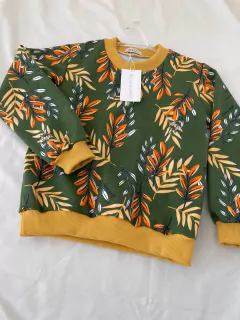 Blusa Moletinho Verde + folhas na internet