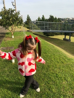 Casaco Aconchego Corações - Rosa - Bella Bordô Kids